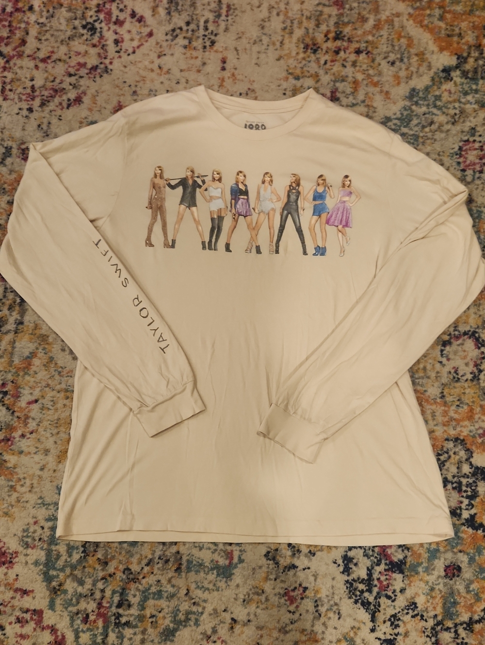 Taylor Swift Tour Graphic Long Sleeve Tee - Cream